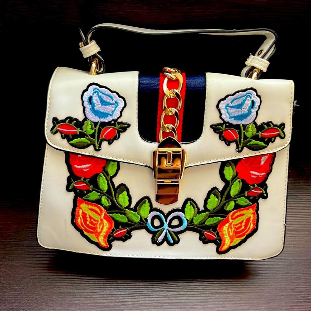 Medium cream color purse